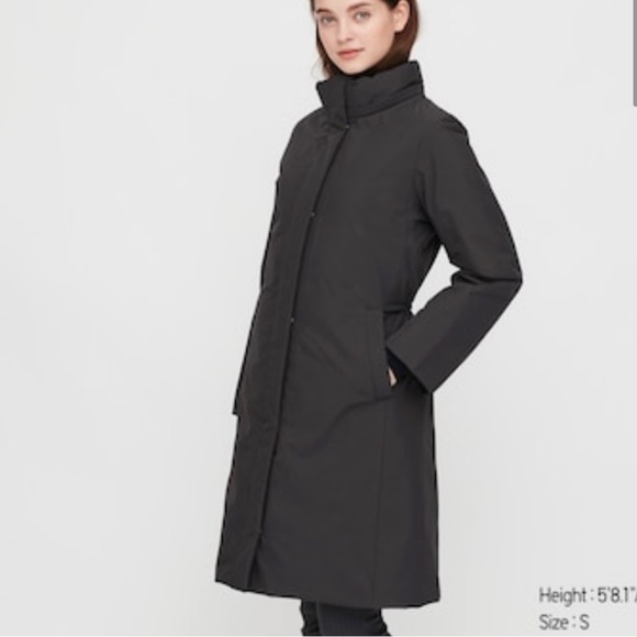 Uniqlo Women’s Hybrid Down Ultrawarm Long Coat Small black grey - Picture 16 of 16